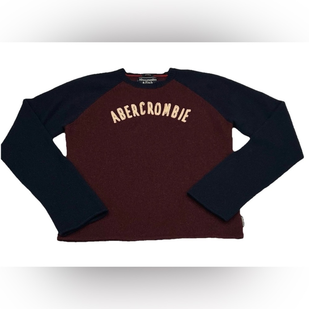 Y2K Abercrombie Fitch Muscle Sweater XL Men's Lambs Wool Blend Varsity Style Vtg